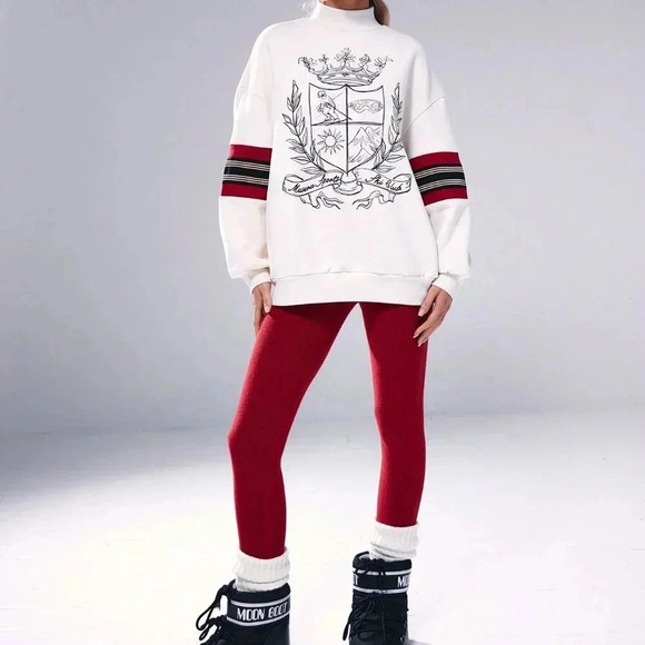 White Christmas Women's Oversized Emblem Graphic Sweatshirt - Picture 2 of 3